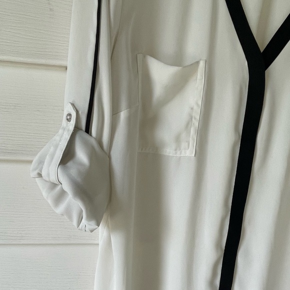 METAPHOR Black Trim Long Sleeves Button Down Shirt Sz XL - Picture 3 of 10